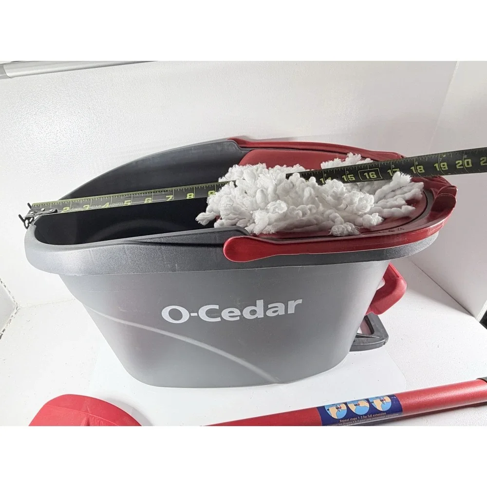 O-Cedar wring Microfiber Mop & Bucket Floor Cleaning System - Gray/Red